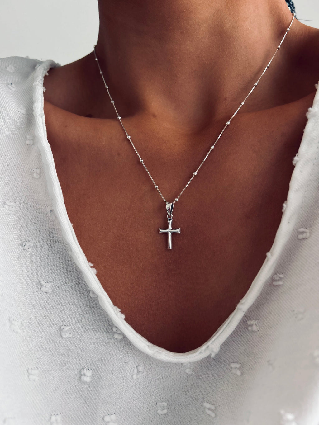 COLLAR CRUZ MINI PLATA 925