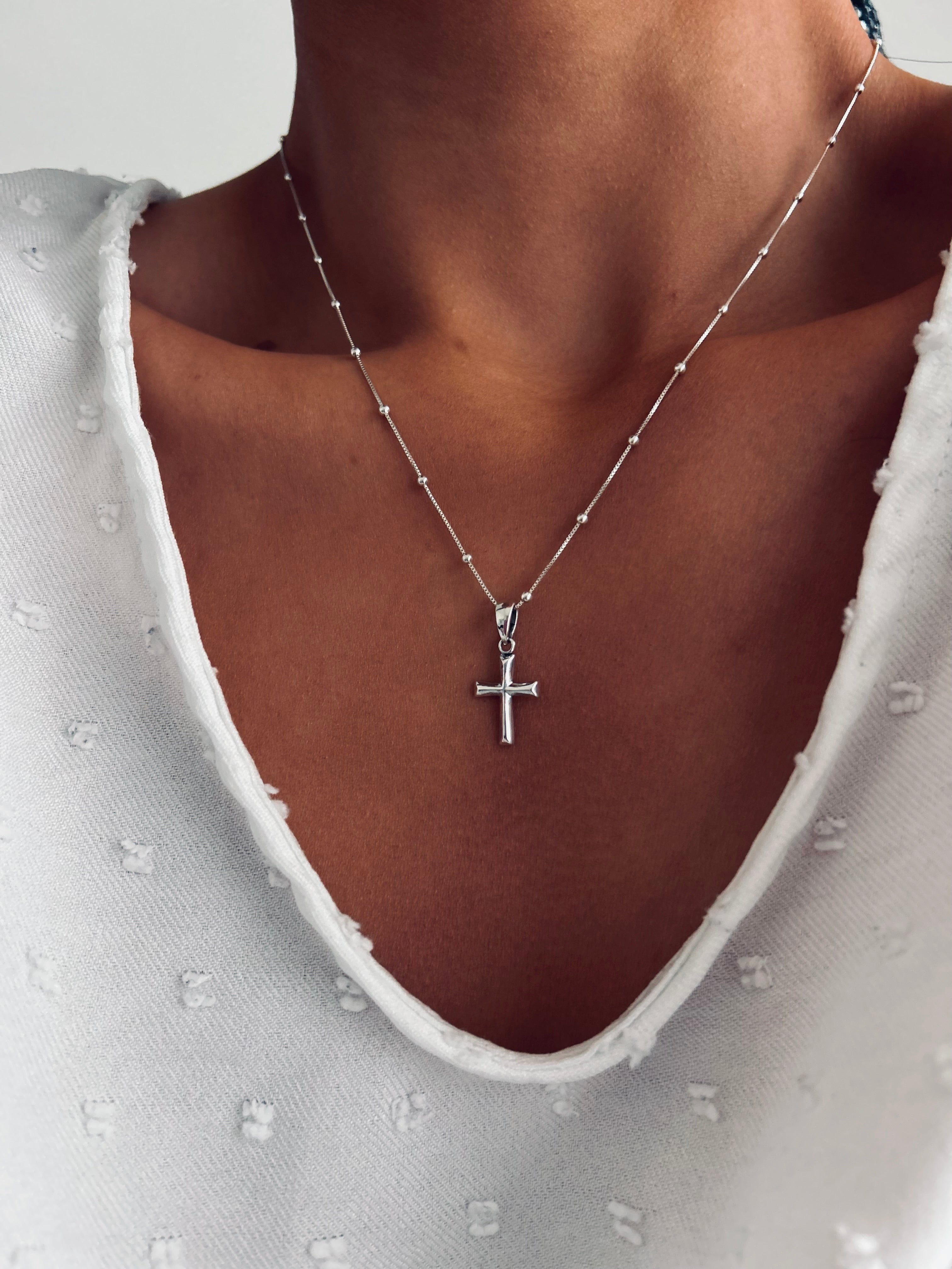 COLLAR CRUZ MINI PLATA 925