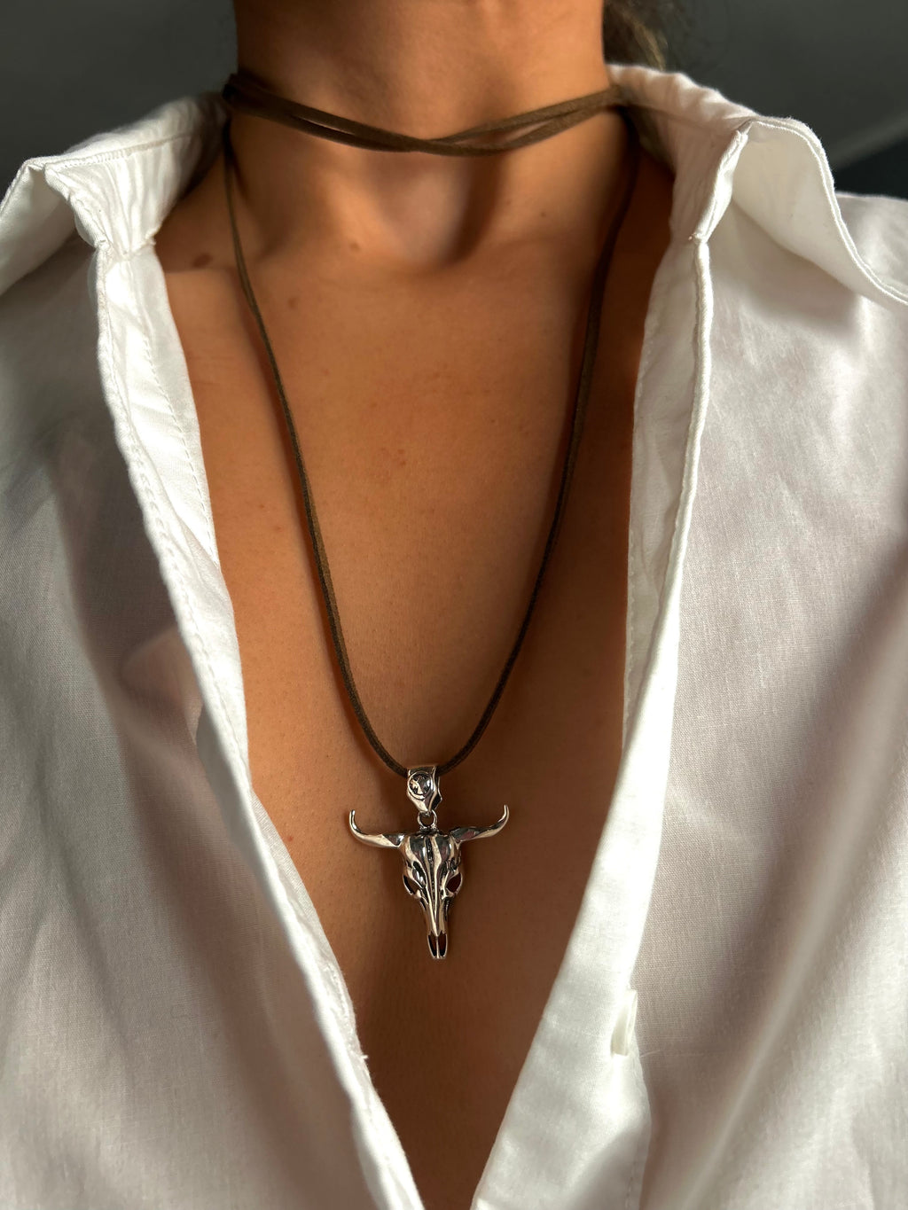 COLLAR BUEY GEFE PLATA 925