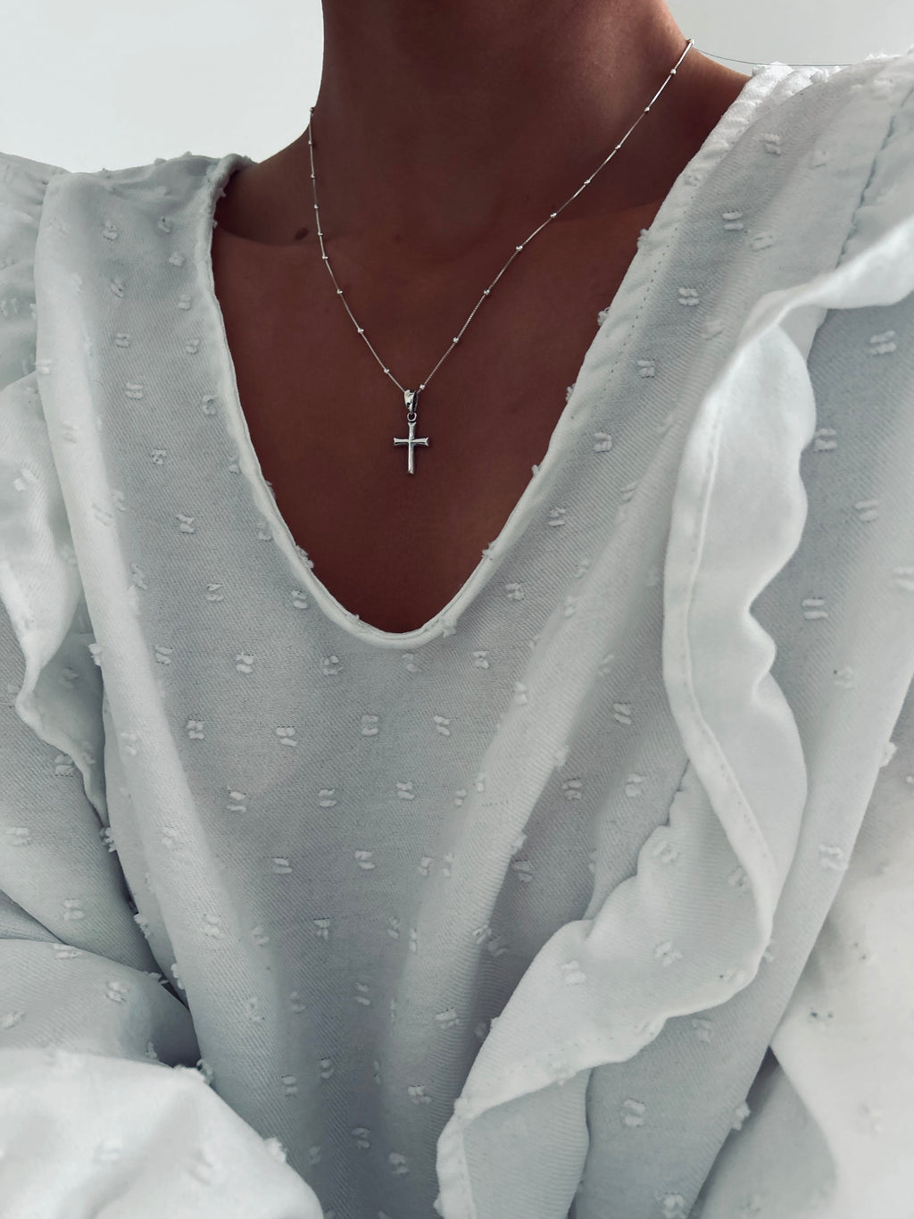 COLLAR CRUZ MINI PLATA 925
