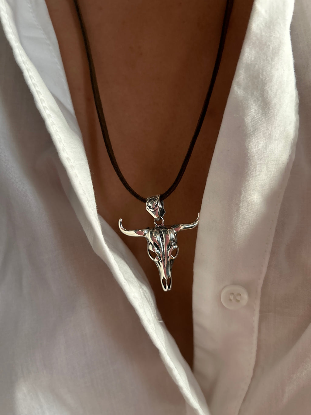 COLLAR BUEY GEFE PLATA 925