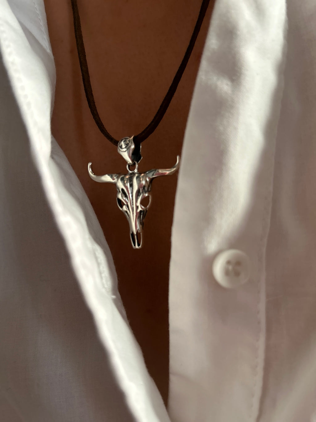 COLLAR BUEY GEFE PLATA 925