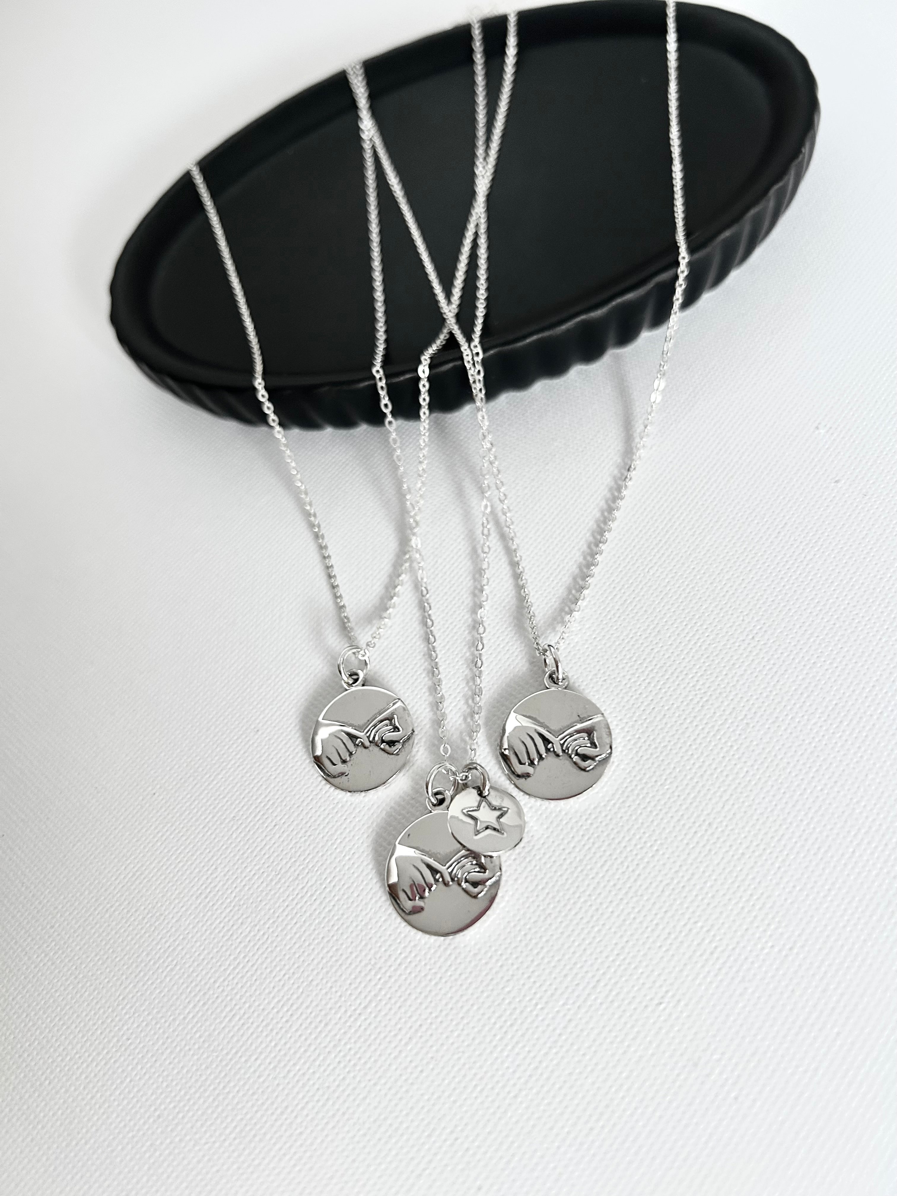 COLLAR VÍNCULO ETERNO LUZ DE MAMÁ PLATA 925 (con estrella)