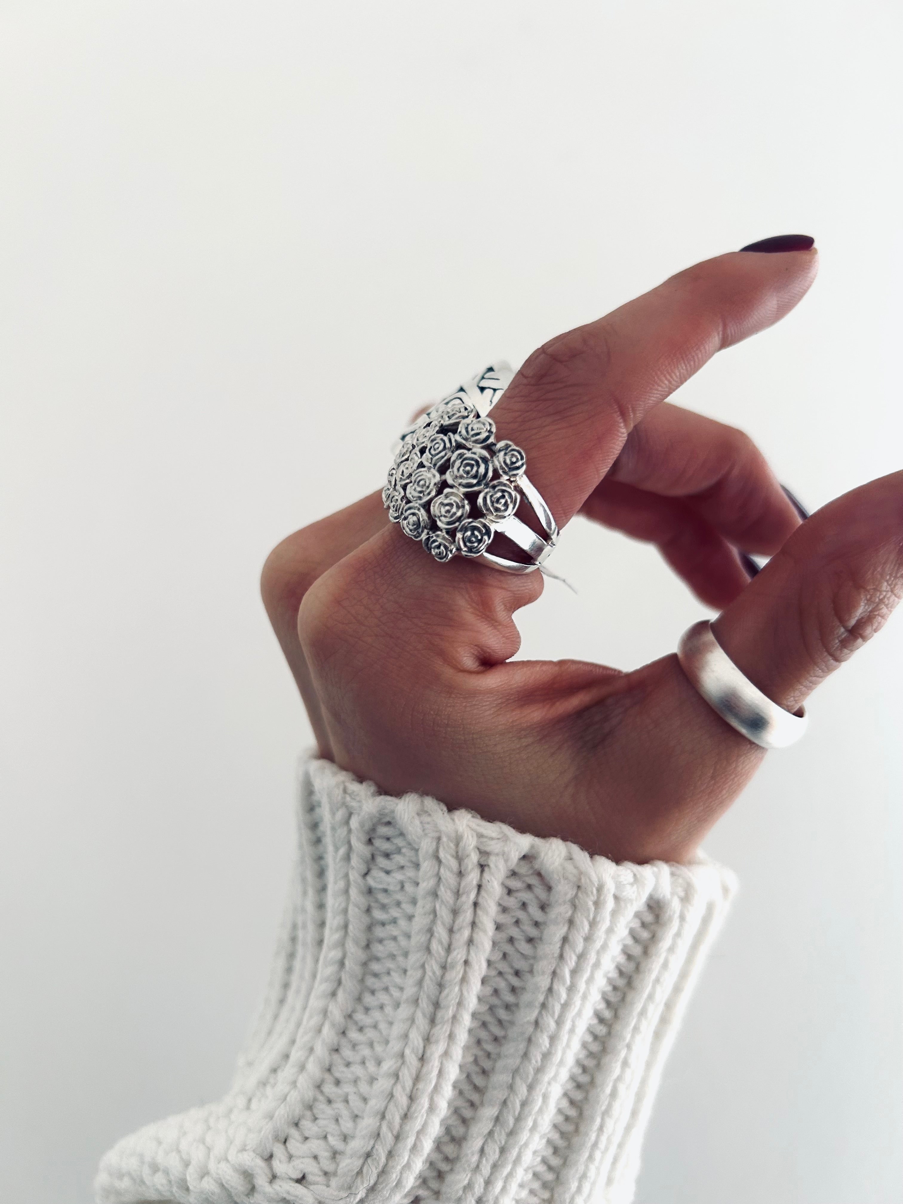 ANILLO JARDÍN DE ROSAS PLATA 925
