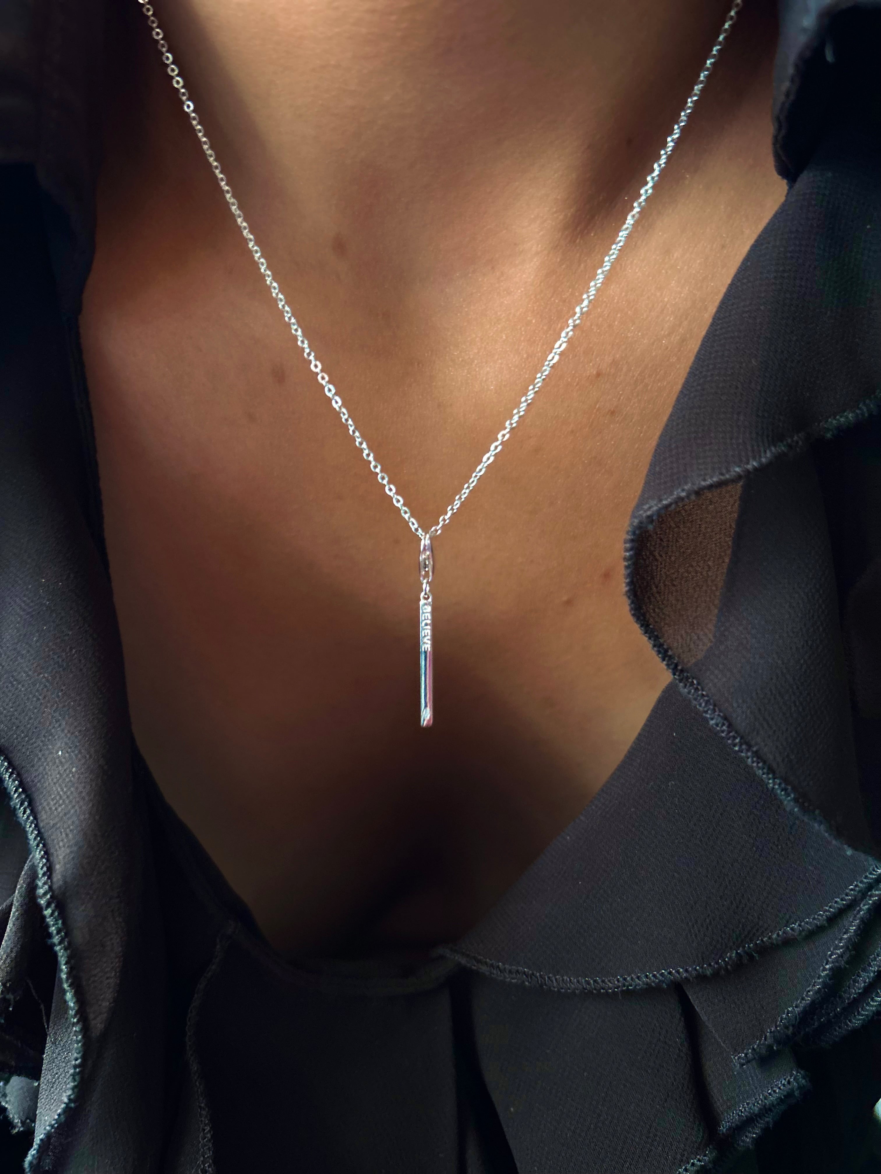 COLLAR LINGOTE BELIEVE PLATA 925