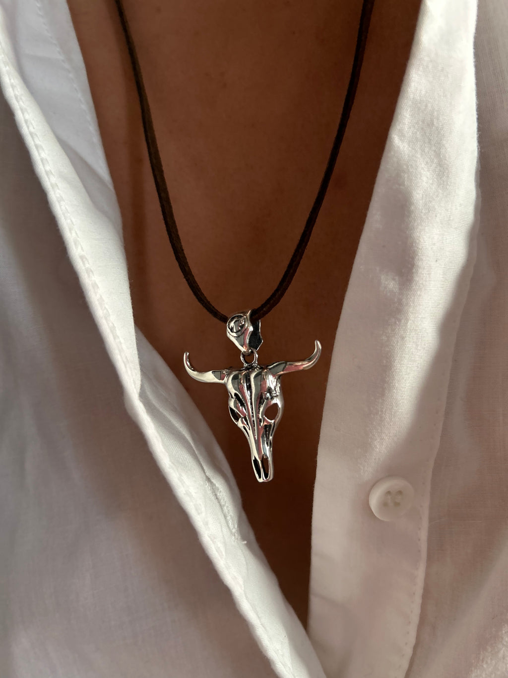 COLLAR BUEY GEFE PLATA 925