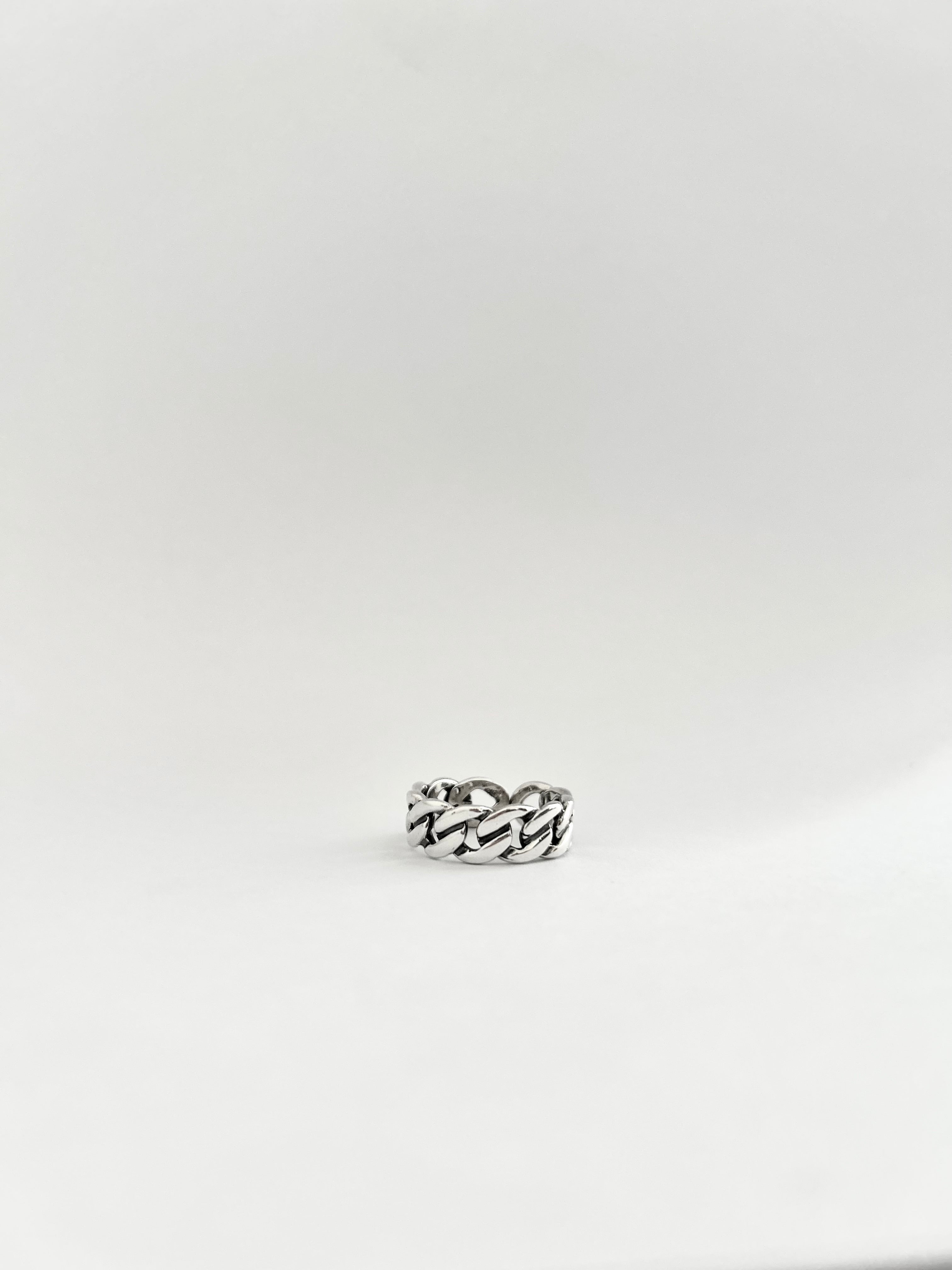 ANILLO CADENA GRUESA AJUSTABLE PLATA 925