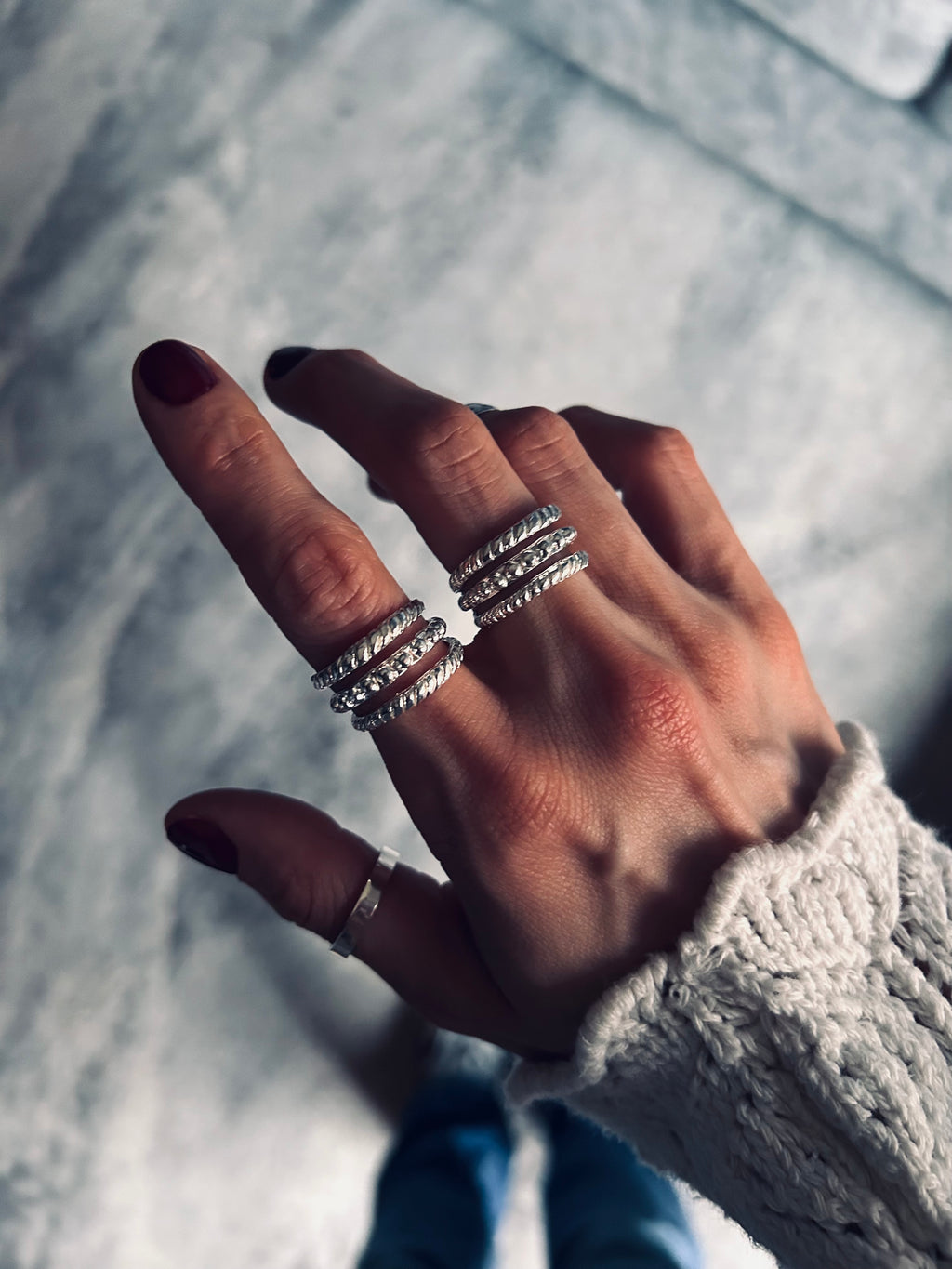 ANILLO TRIPLE PLATA 925 AJUSTABLE