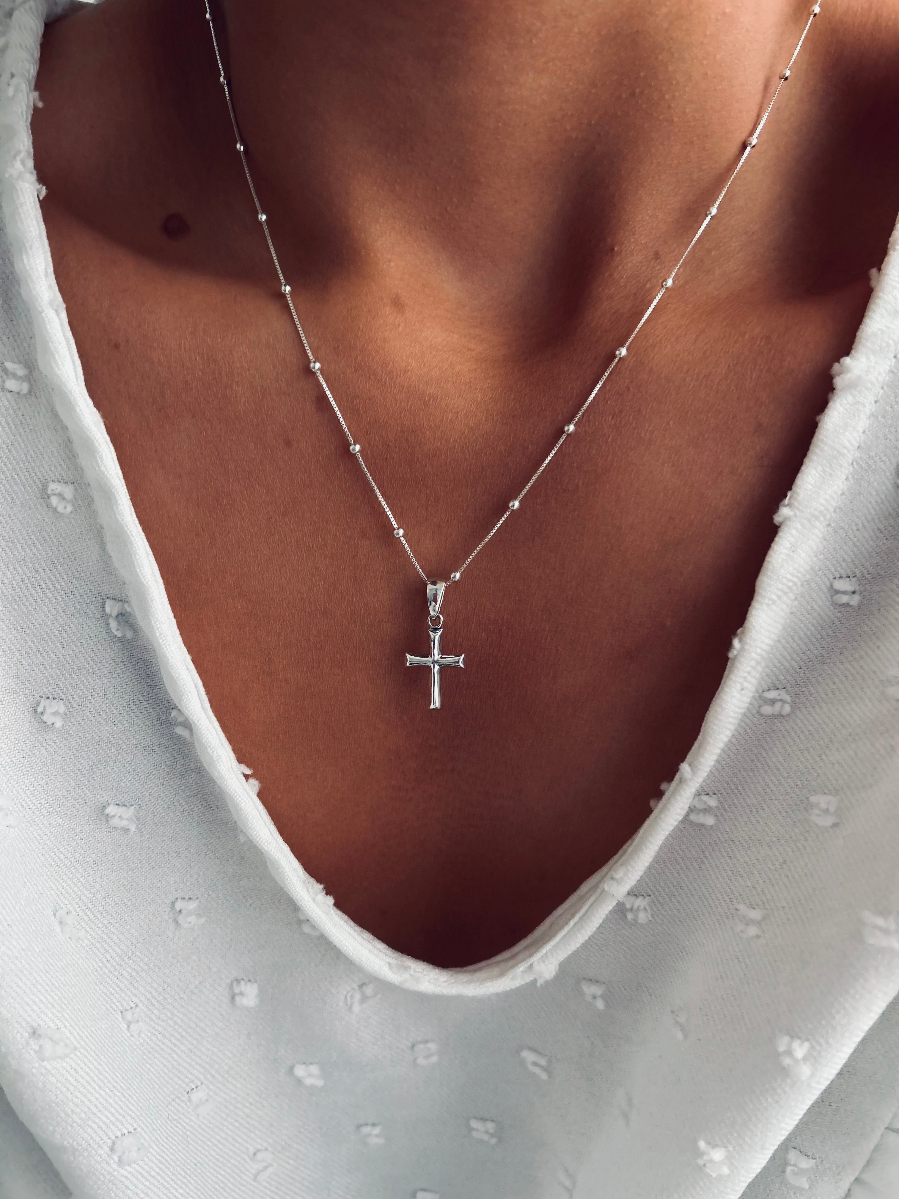 COLLAR CRUZ MINI PLATA 925