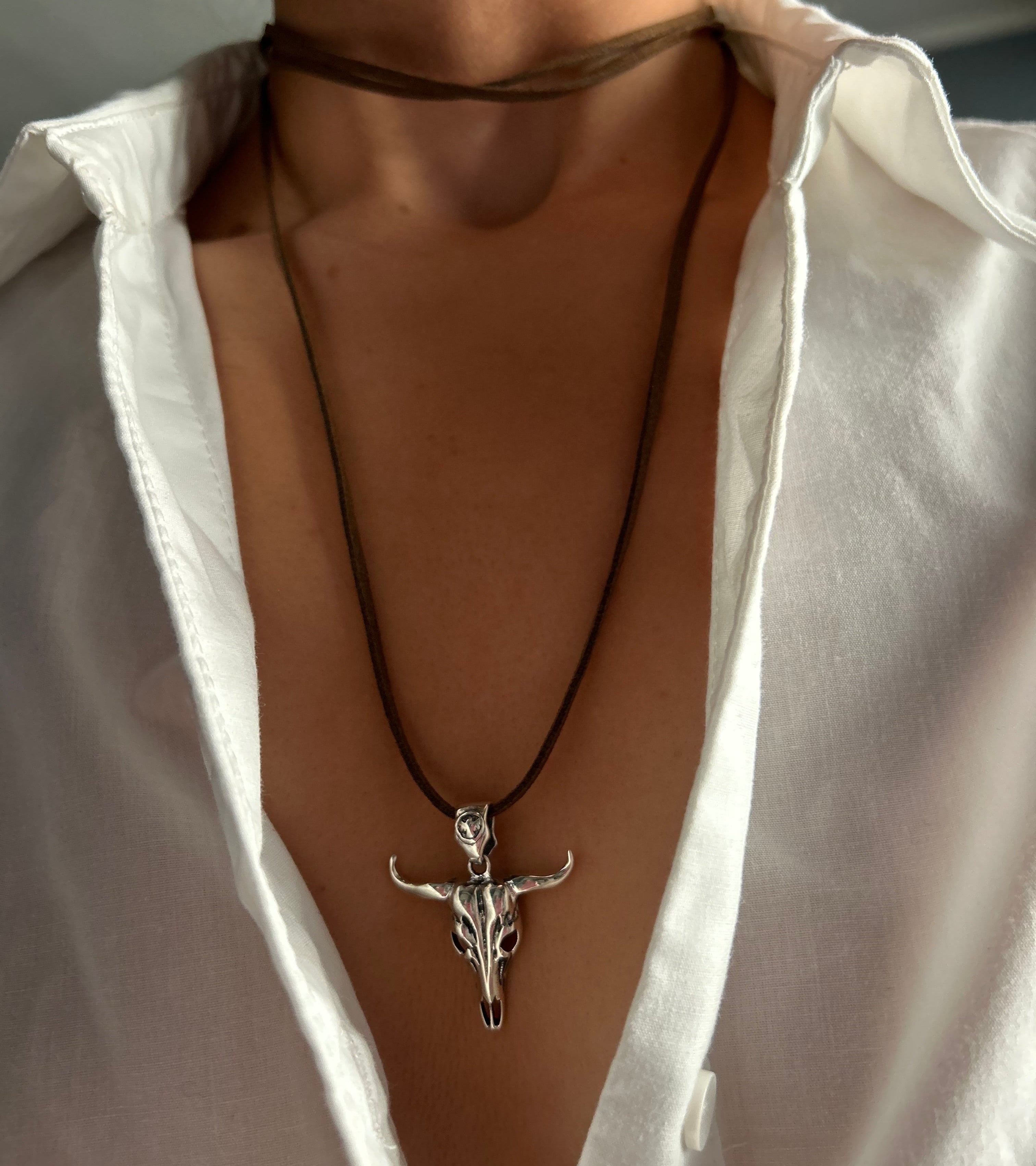 COLLAR BUEY GEFE PLATA 925