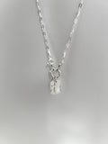 COLLAR PLACA PROTECTORA CRUZ PLATA 925