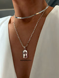 COLLAR PLACA CRUZ BARROCA PLATA 925