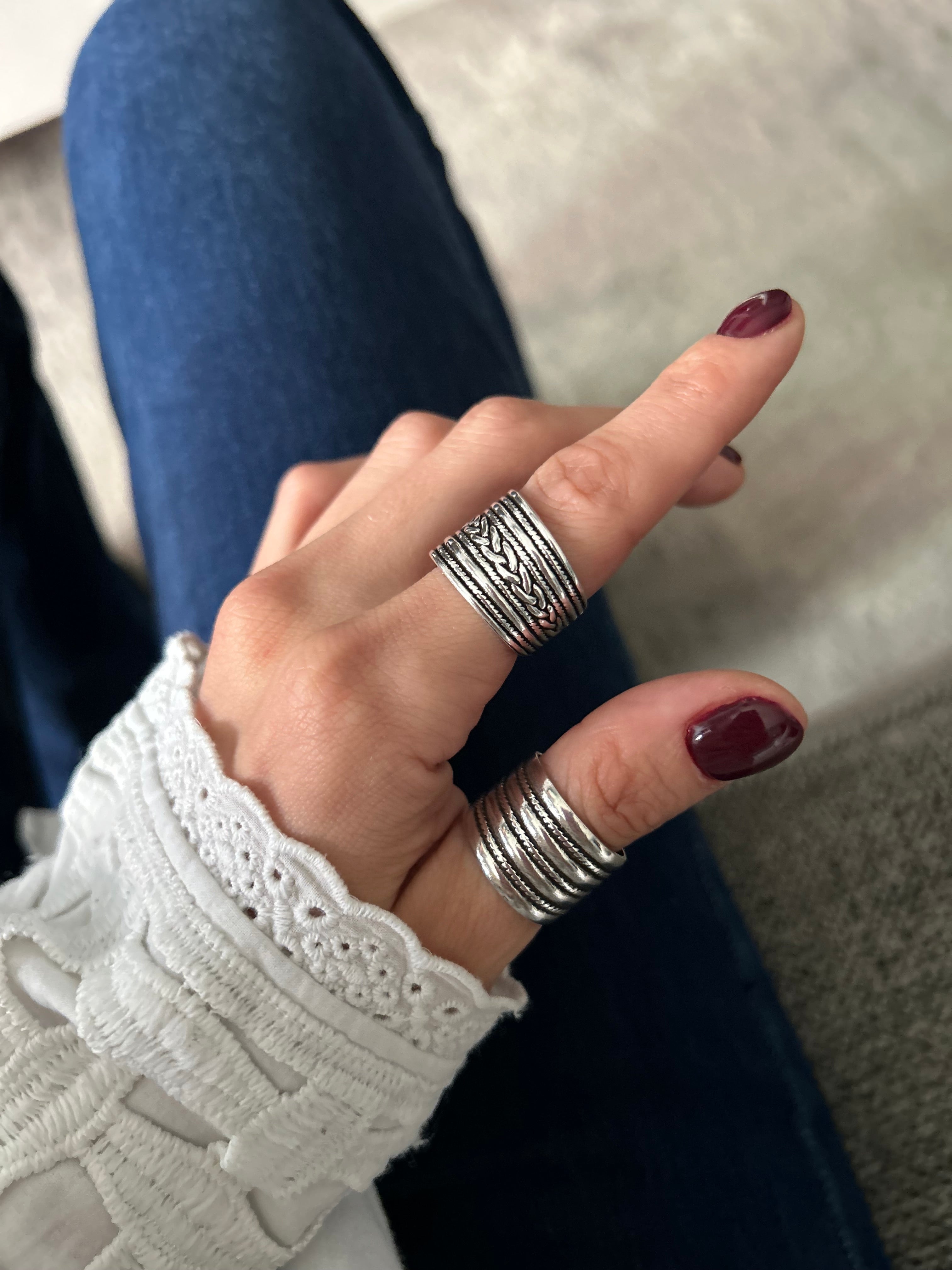ANILLO MIVA PLATA 925 AJUSTABLE