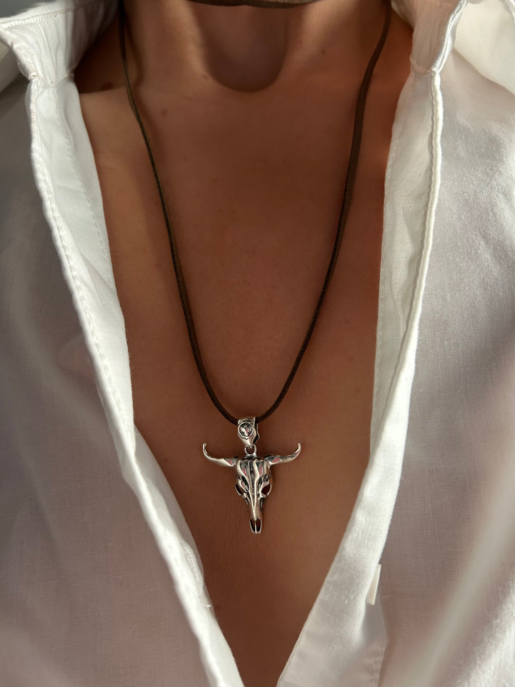 COLLAR BUEY GEFE PLATA 925