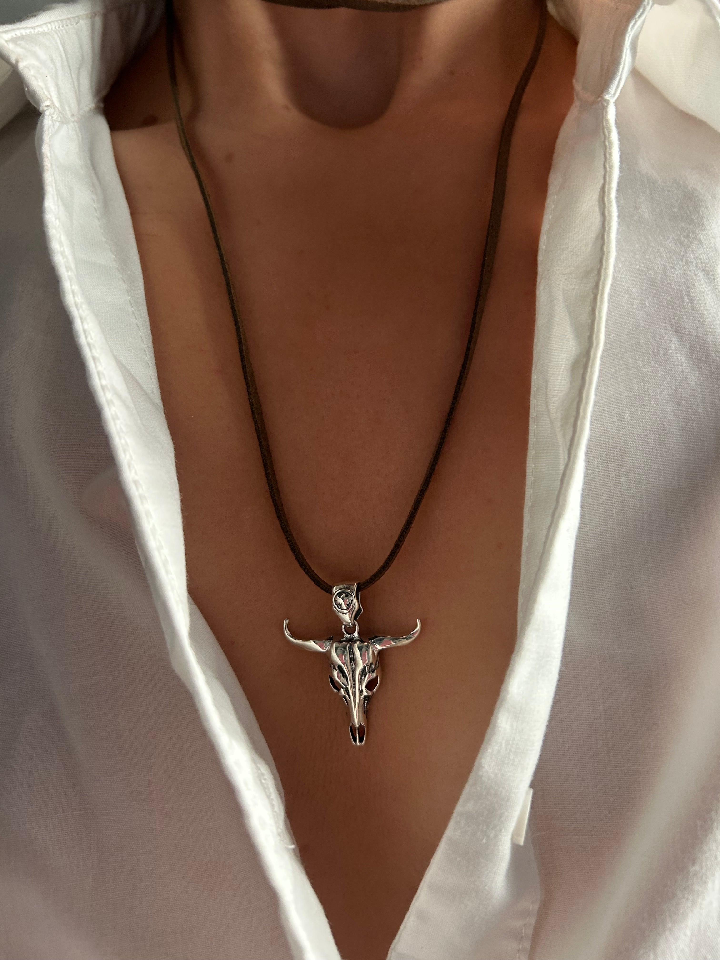COLLAR BUEY GEFE PLATA 925