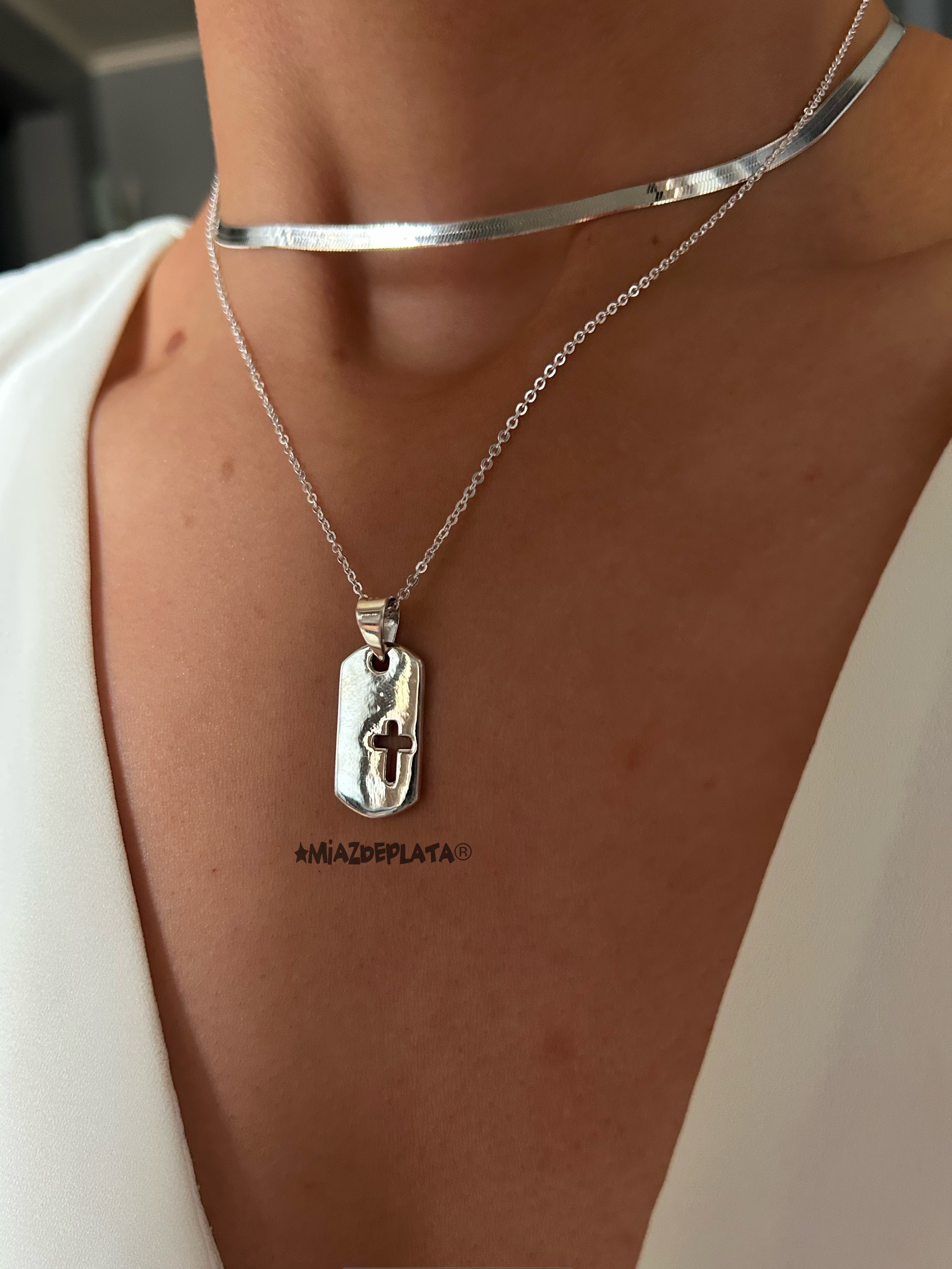 COLLAR CINTA CHOKER PLATA 925